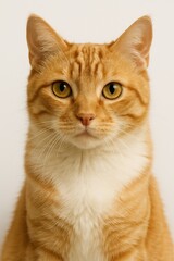 Obraz premium Portrait of an orange tabby cat with striking yellow eyes