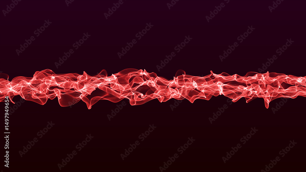 Poster elegant red wave abstract design flows smoothly. abstract flowing gradient dots and lines wave backg