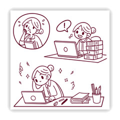 Office Work Doodle Illustrations Business Doodles,