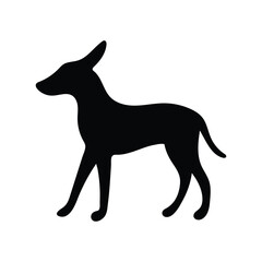 Black isolated vector animal silhouettes of a horse and dog