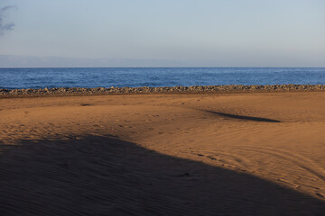 El Veril beach. Sand dunes by the sea Relaxia, Gran Canaria, Spain