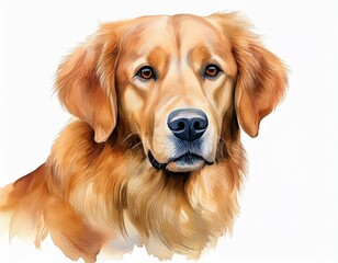 Fototapeta premium Aquarell-Porträt eines Golden Retrievers