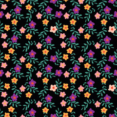 Christmas seamless pattern with berry and pine branch, winter design, hand drawn elements