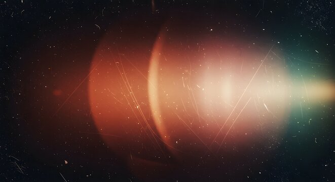 Grungy overlay texture with light leaks and film grain creates a retro abstract art effect