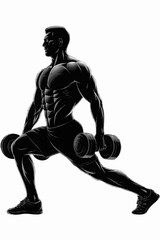 Dumbbell Lunge Exercise: Strength Technique and Muscle Activation