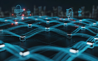 network cable on the world map