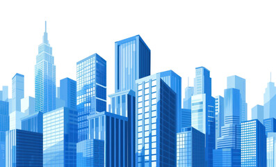Fototapeta premium Modern blue cityscape illustration