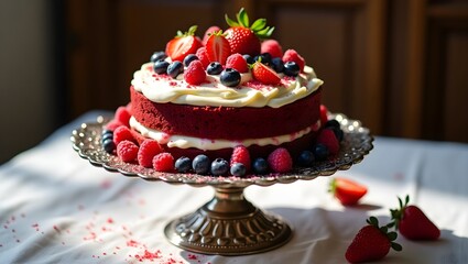 chocolate cake with strawberries