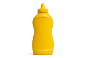 Yellow mustard bottle isolated on transparent background