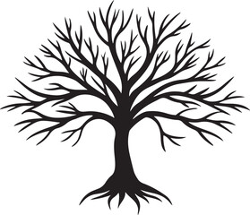 Obraz premium Black and white minimalist tree design featuring the batch year as a tribute to unity and growth.