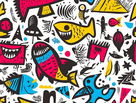 Vibrant, playful, abstract pattern