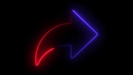 Glowing neon share icon on the black background.4k video animated. - Powered by Adobe