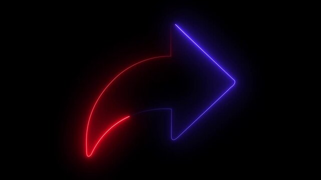 Glowing neon share icon on the black background.4k video animated. - Powered by Adobe