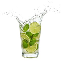 Refreshing mojito cocktail with lime and mint summer drink recipe