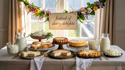 Dairy dessert display for festival of dairy delights