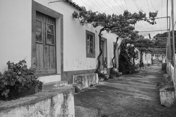 Typical Portuguese houses in the village of Pomarão, Alentejo, Portugal