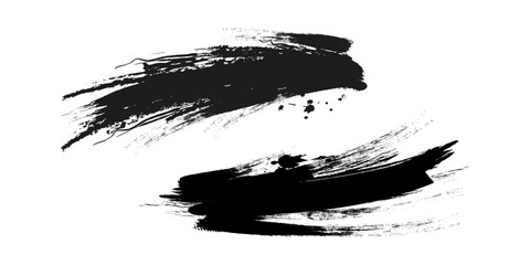 ink brush touch. black ink brush strokes frame. Black ink background painted by brush