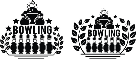 Bowling alley vector, Clipart, Silhouette, Vector, icons, illustration, design. © tuhinarts