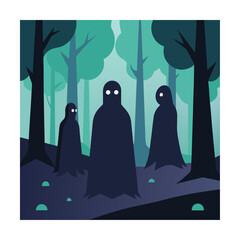 whispering woods with ghostly figures.eps