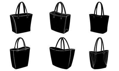 Simple Tote Bag silhouette vector