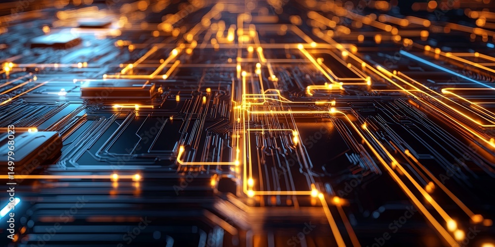Leinwandbilder data encryption concept illustrated with a glowing digital lock and secure transmission lines, empha