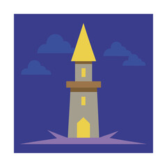 wizard s tower in storm.eps