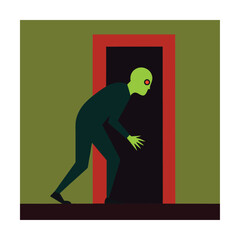 zombie crawling through doorway.eps
