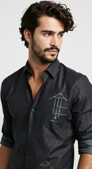 Obraz premium men's black shirt style fashion cool apparel clothes