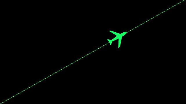 Airplane line path vector icon of air plane flight route with start point and dash line trace. Airplane icon vector illustration design Logo Template