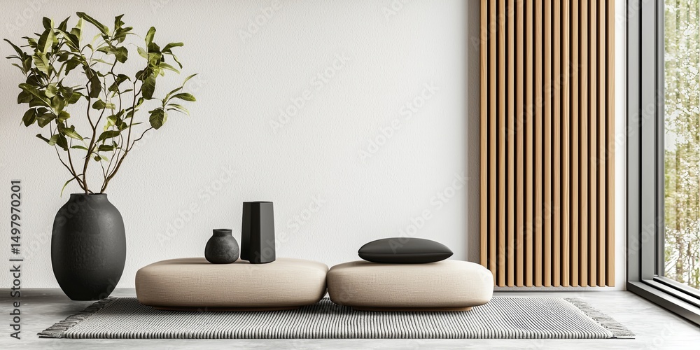 Fototapete inviting artistic setup in a cozy workspace, showcasing a smooth line connection between essential c
