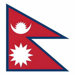 Fototapeta premium Nepal flag on white background