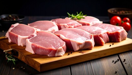 raw pork chops ready to be cooked