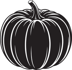 Pumpkin Silhouette Black Vector | Halloween Clipart Illustration Vector Format