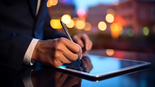 Businessman using digital tablet