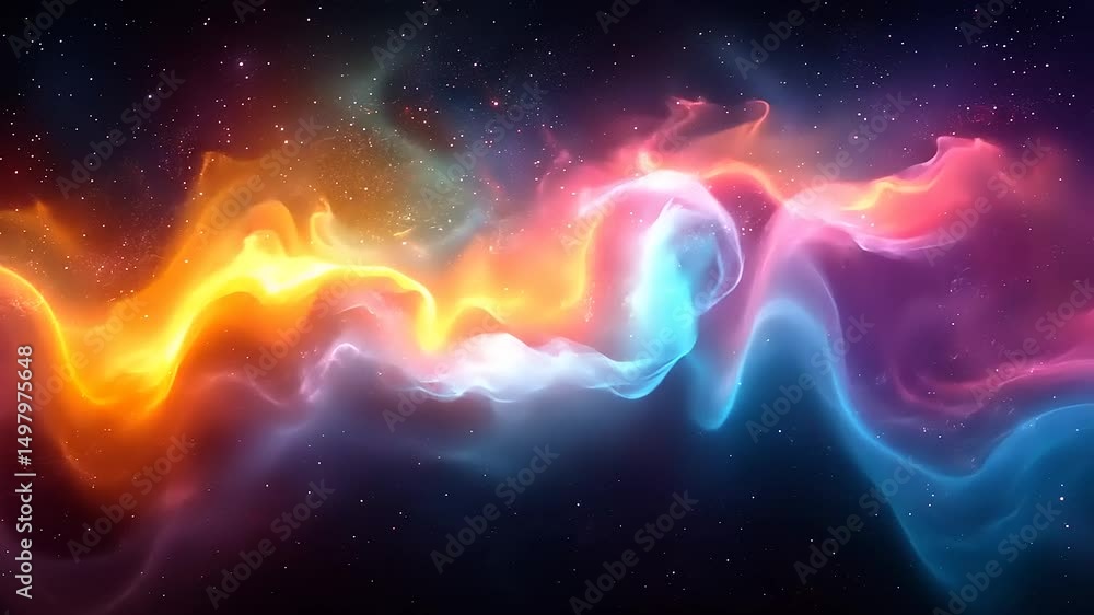 Poster abstract colorful nebula galaxy space background with stars for motion graphics