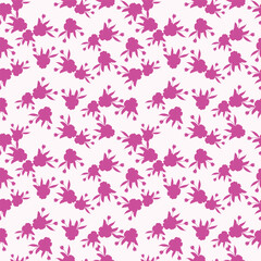 Cute floral pattern. Seamless vector pattern. Elegant template for fashion prints. Small pink and blue flowers for folk print. White background. Stock vector