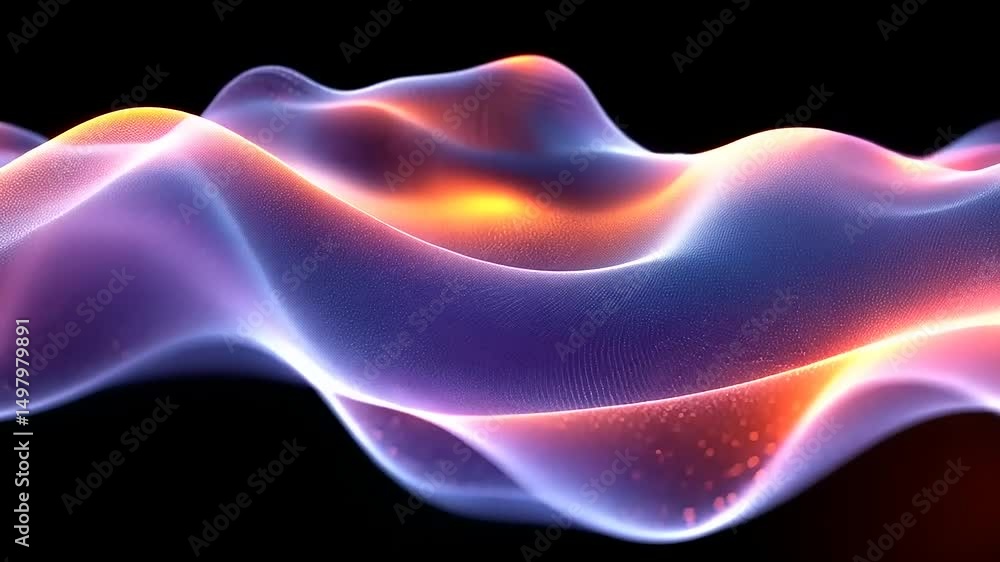 Poster abstract colorful waveform with dynamic light, futuristic graphic, animation video