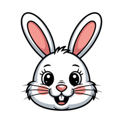 Adorable Cartoon Rabbit Face Illustration Perfect for Easter Designs Children s Books and Cute Branding Projects