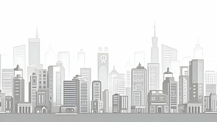 Modern urban skyline illustration representing cityscape buildings and architecture in a minimalist style for design and commercial use