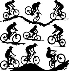 Obraz premium Mountain Biker Silhouette vector