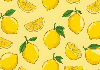 Lemon pattern illustration background