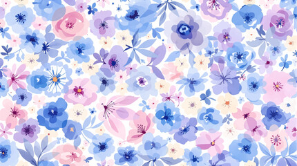 Spring flowers watercolor background, Colorful flowers watercolor background, Abstract background with flowers watercolor