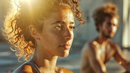 Group meditation session promoting relaxation and mindfulness — Selective focus