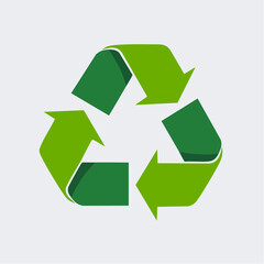 Obraz premium Ícone de símbolo de reciclagem verde com design limpo