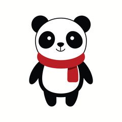 panda wearing scarf