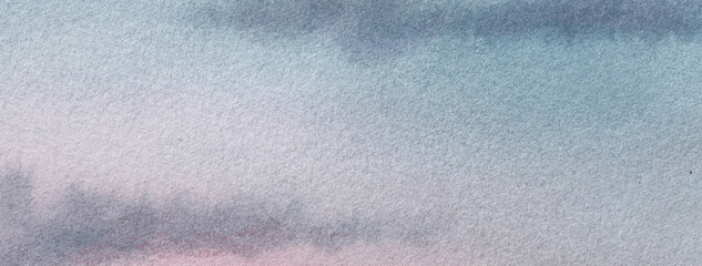 Abstract art background light blue and gray colors. Multicolor watercolor painting with stains.