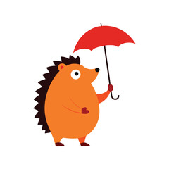 hedgehog with umbrella