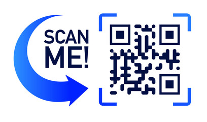 QR code scan me icon trendy style on white background for mobile app and payment vector