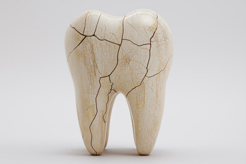Cracked Tooth Model Showcasing Dental Damage Concept