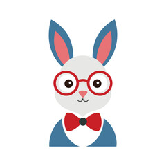 bunny wearing a bowtie and glasses